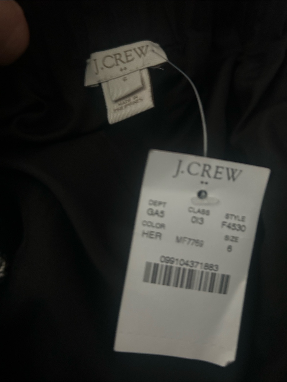 J. Crew Black and White Herringbone Mini Skirt - Picture 2 of 8